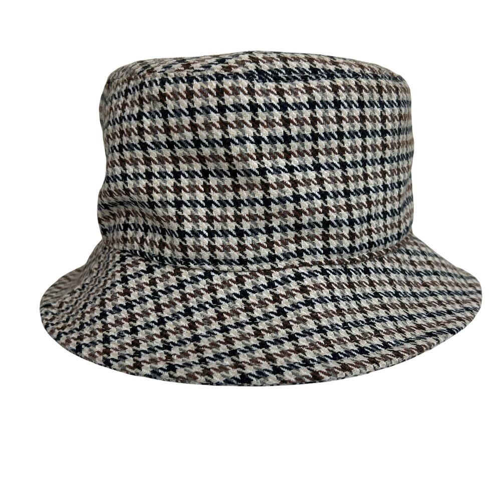 Steve Madden Plaid Houndstooth Bucket Hat - Picture 2 of 10